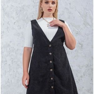 NWOT SHEIN Button Overall Dress